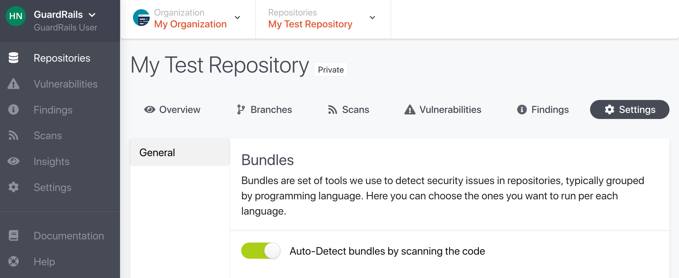 repository settings