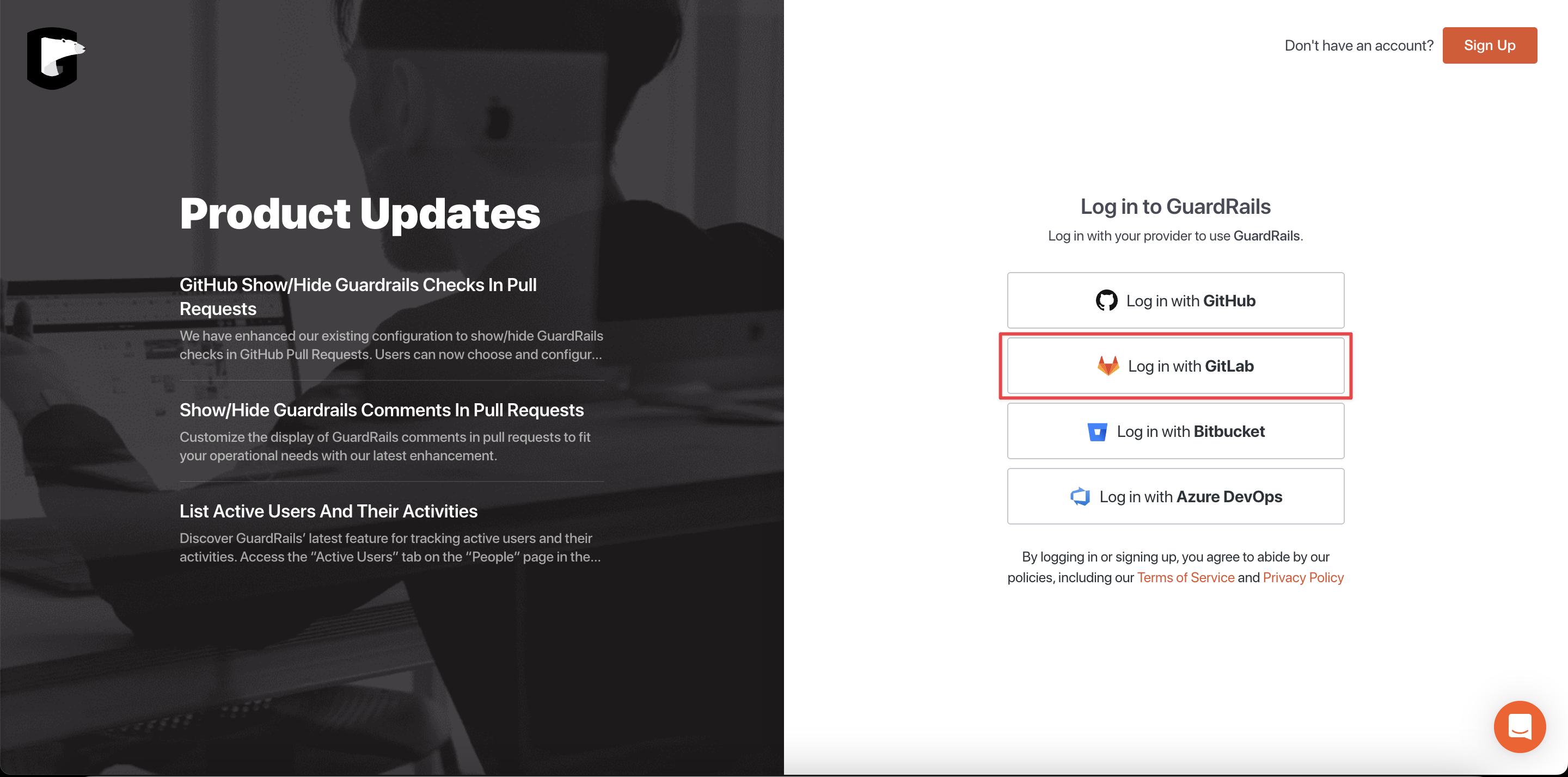 Log in with GitLab