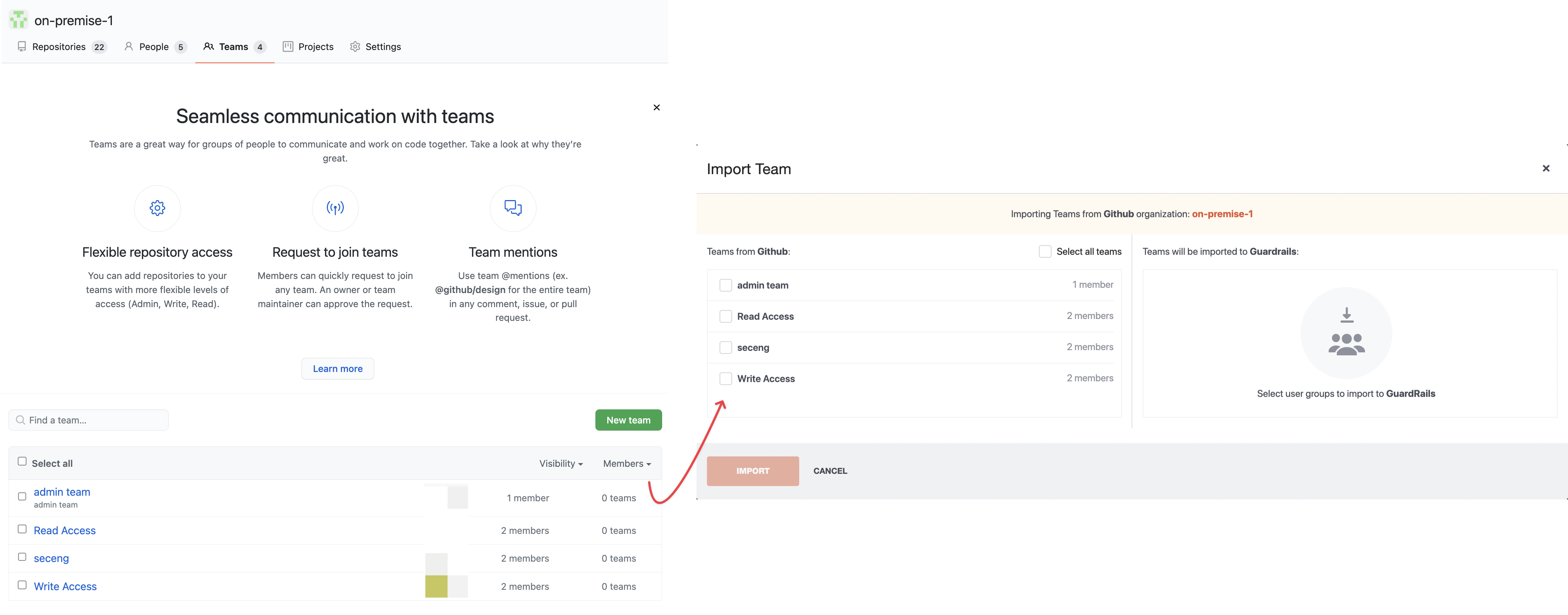 Teams on GitHub and GuardRails